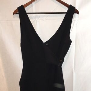 BWLD Black Maxi Dress with Slit and V-Neck V-Back – Size 10